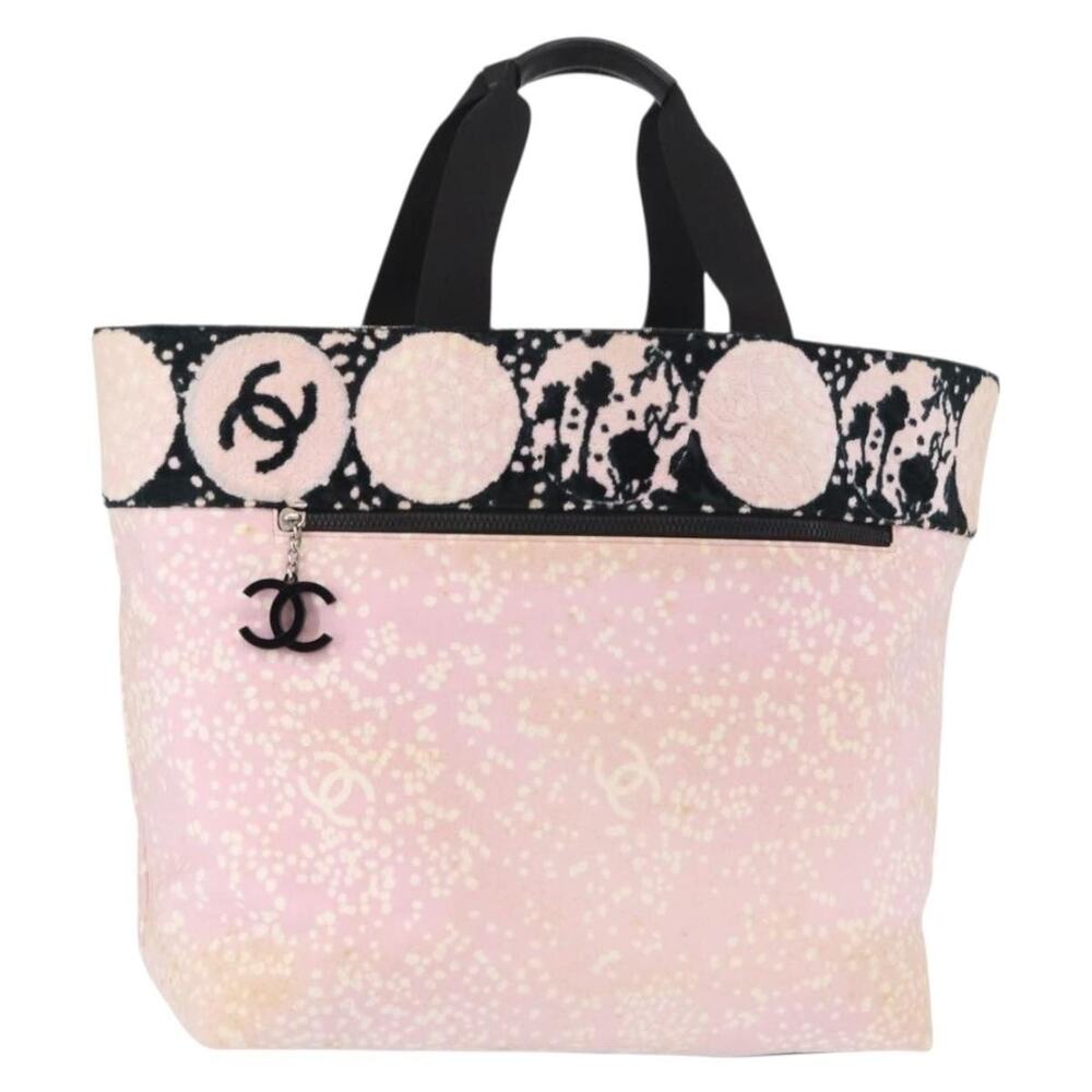 Chanel Canvas Leather High Summer Tote Bag Pink